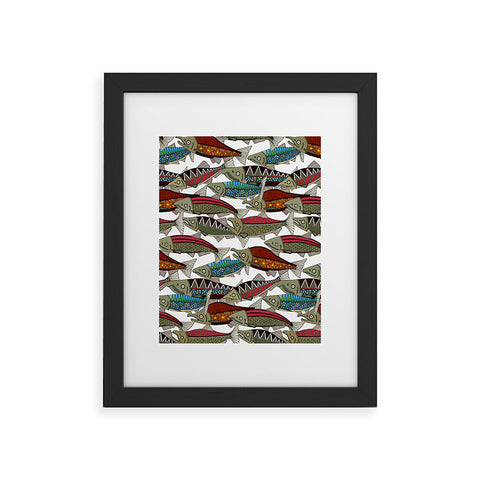 Sharon Turner Alaskan salmon white Framed Art Print