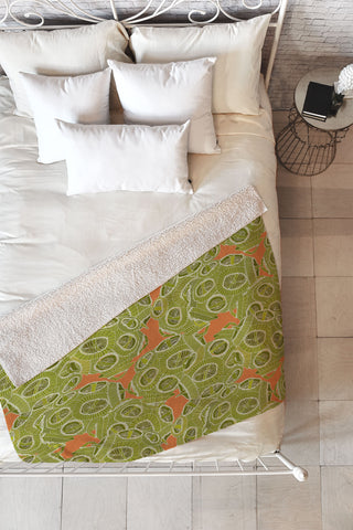 Sharon Turner algae Fleece Throw Blanket