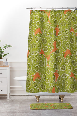 Sharon Turner algae Shower Curtain And Mat