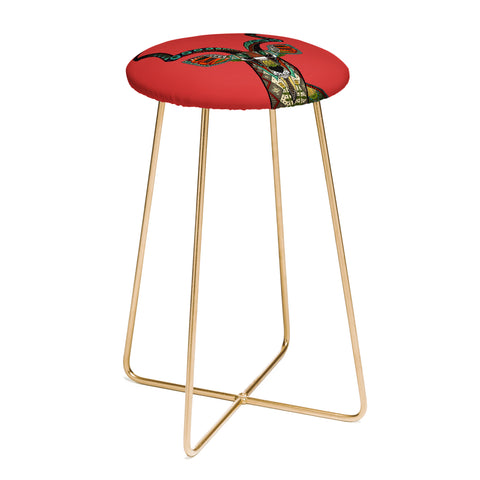 Sharon Turner antelope red Counter Stool