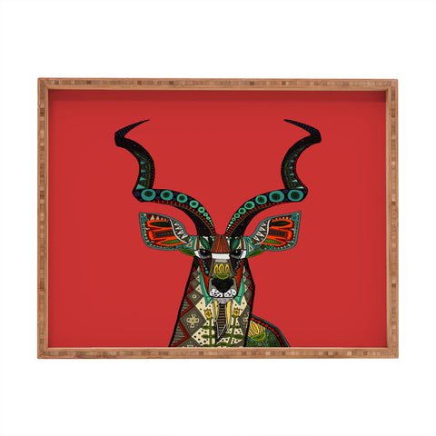 Sharon Turner antelope red Rectangular Tray