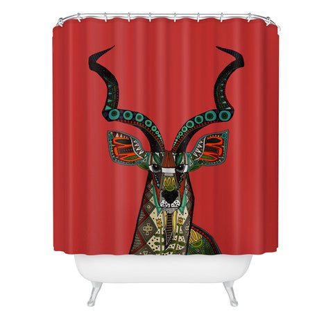 Sharon Turner antelope red Shower Curtain
