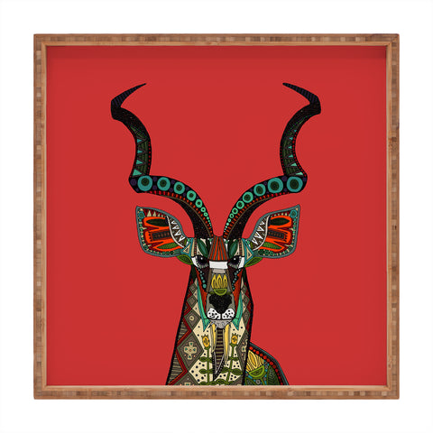 Sharon Turner antelope red Square Tray