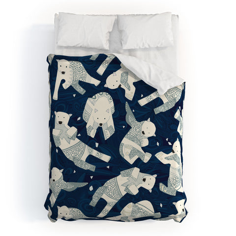 Sharon Turner arctic polar bears Duvet Cover