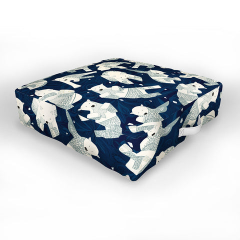 Sharon Turner arctic polar bears Outdoor Floor Cushion