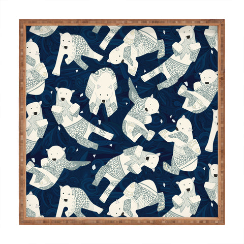 Sharon Turner arctic polar bears Square Tray