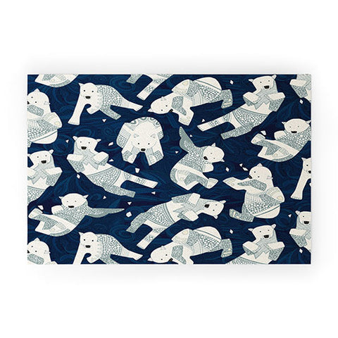 Sharon Turner arctic polar bears Welcome Mat