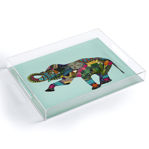 Sharon Turner asian elephant Acrylic Tray
