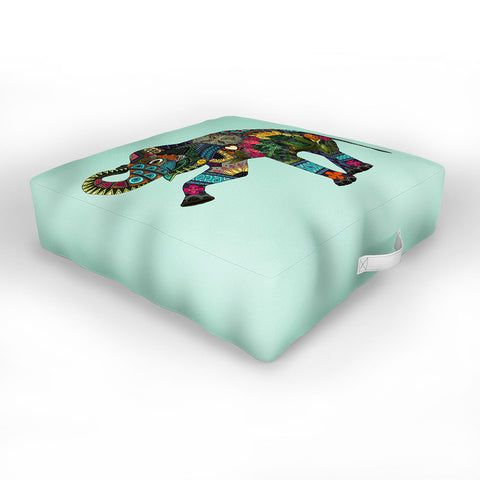 Sharon Turner asian elephant Outdoor Floor Cushion