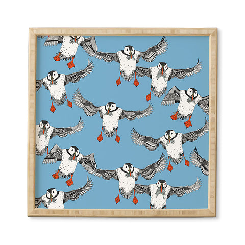 Sharon Turner Atlantic Puffins blue Framed Wall Art