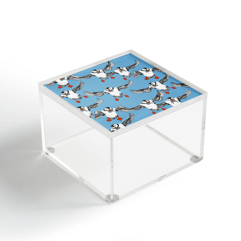 Sharon Turner Atlantic Puffins blue Acrylic Box
