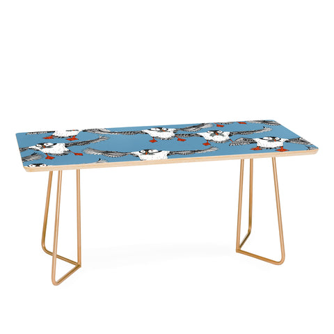 Sharon Turner Atlantic Puffins blue Coffee Table