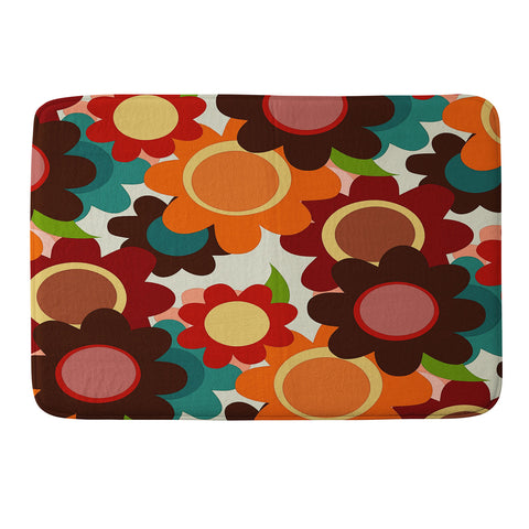 Sharon Turner Autumn Flowers Memory Foam Bath Mat