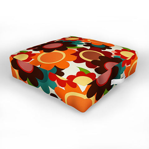 Sharon Turner Autumn Flowers Outdoor Floor Cushion