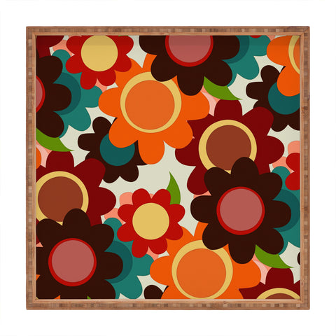 Sharon Turner Autumn Flowers Square Tray