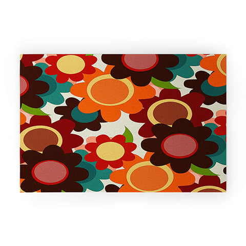 Sharon Turner Autumn Flowers Welcome Mat