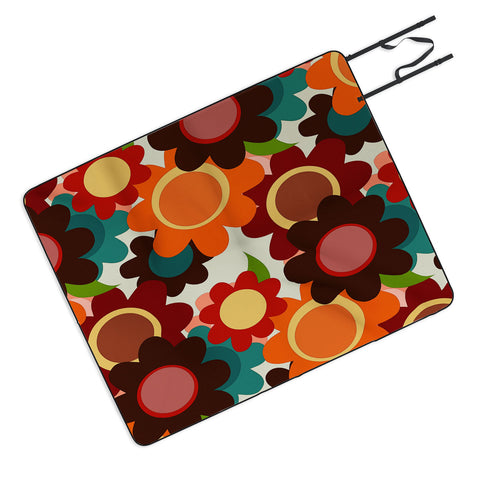 Sharon Turner Autumn Flowers Picnic Blanket