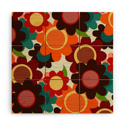 Sharon Turner Autumn Flowers Wood Wall Mural