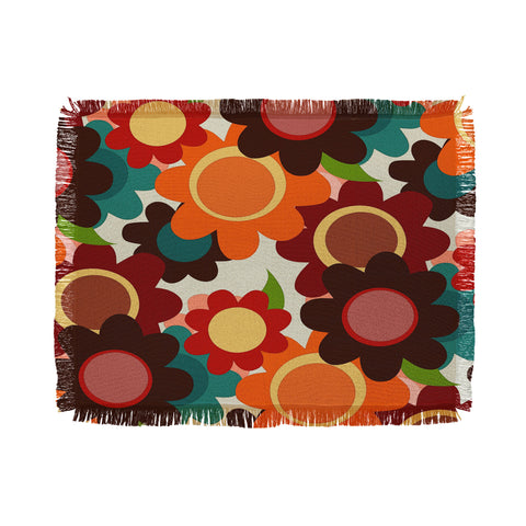 Sharon Turner Autumn Flowers Throw Blanket