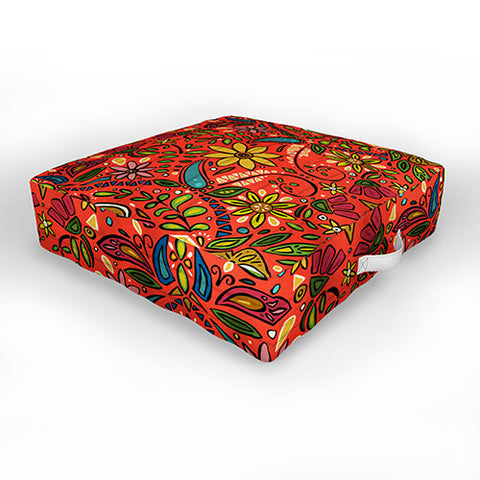Sharon Turner aziza fire Outdoor Floor Cushion