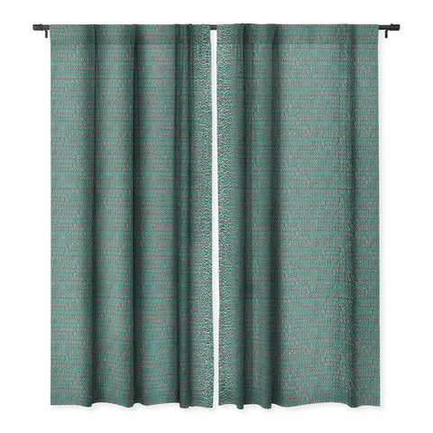 Sharon Turner aziza shakal turquoise Blackout Window Curtain