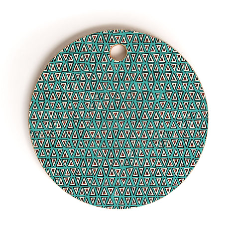 Sharon Turner aziza shakal turquoise Cutting Board Round