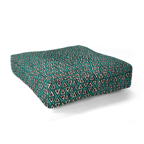 Sharon Turner aziza shakal turquoise Floor Pillow Square