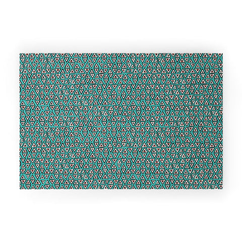 Sharon Turner aziza shakal turquoise Welcome Mat