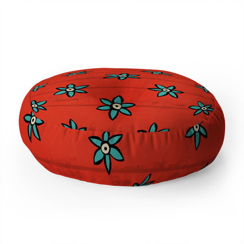 Sharon Turner aziza zuhur fire Floor Pillow Round
