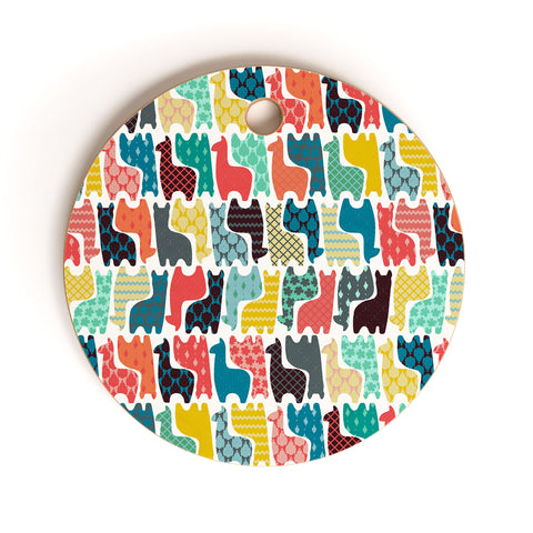 Sharon Turner baby llamas Cutting Board Round