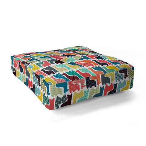 Sharon Turner baby llamas Floor Pillow Square