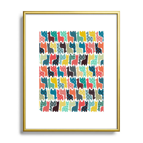 Sharon Turner baby llamas Metal Framed Art Print