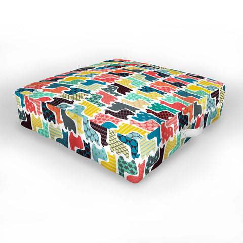 Sharon Turner baby llamas Outdoor Floor Cushion