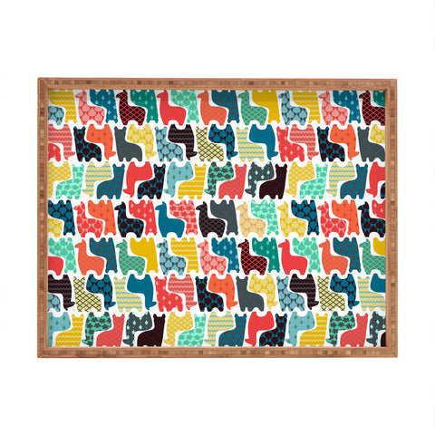 Sharon Turner baby llamas Rectangular Tray