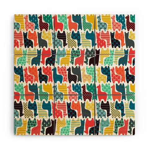 Sharon Turner baby llamas Wood Wall Mural