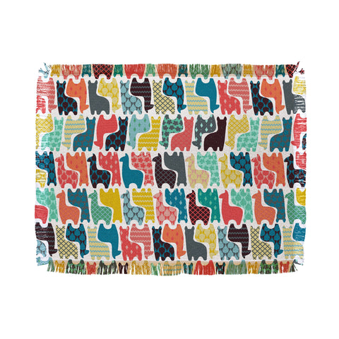 Sharon Turner baby llamas Throw Blanket