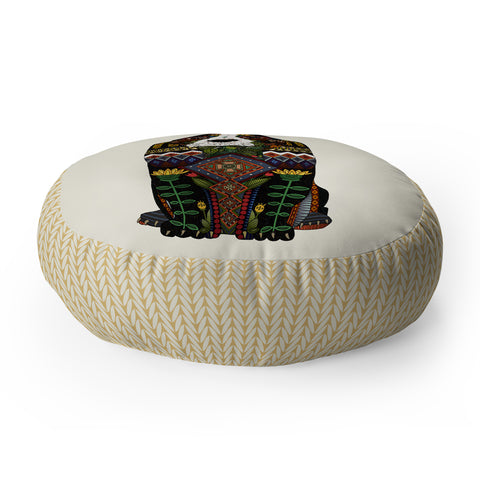 Sharon Turner Basset Hound love Floor Pillow Round