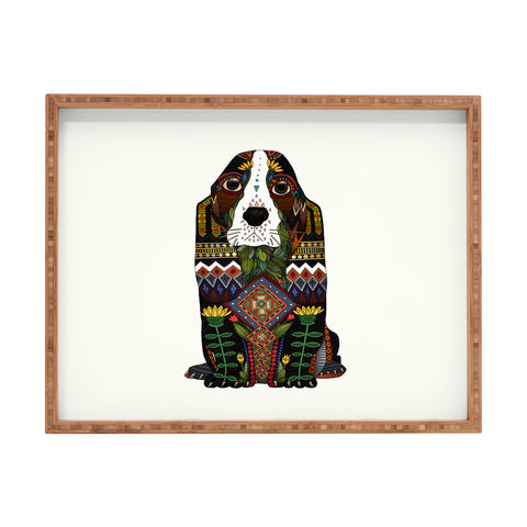 Sharon Turner Basset Hound love Rectangular Tray