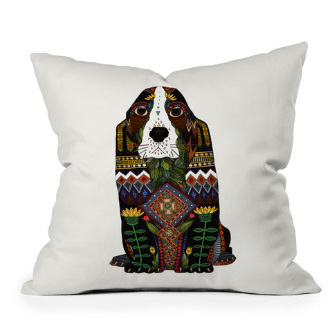 Sharon Turner Basset Hound love Throw Pillow