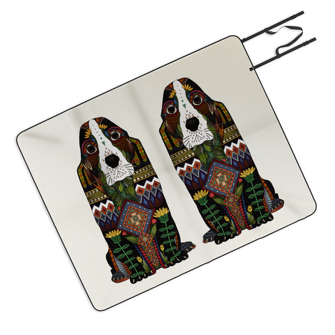 Sharon Turner Basset Hound love Picnic Blanket