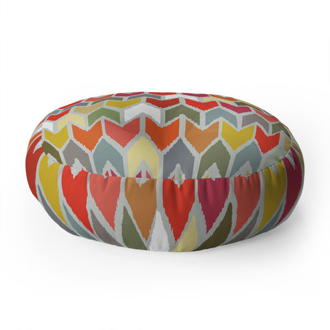 Sharon Turner Beach House Ikat Chevron Floor Pillow Round