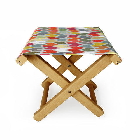 Sharon Turner Beach House Ikat Chevron Folding Stool