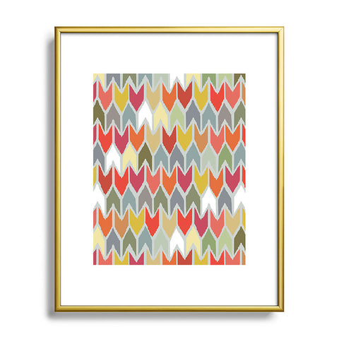 Sharon Turner Beach House Ikat Chevron Metal Framed Art Print