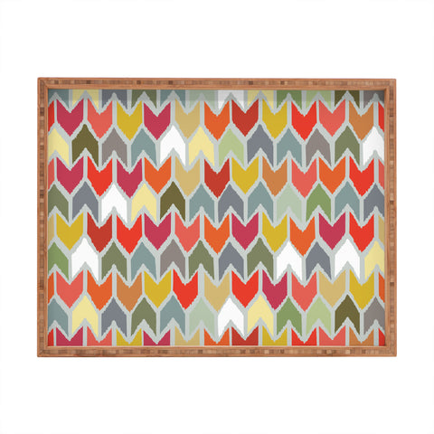Sharon Turner Beach House Ikat Chevron Rectangular Tray