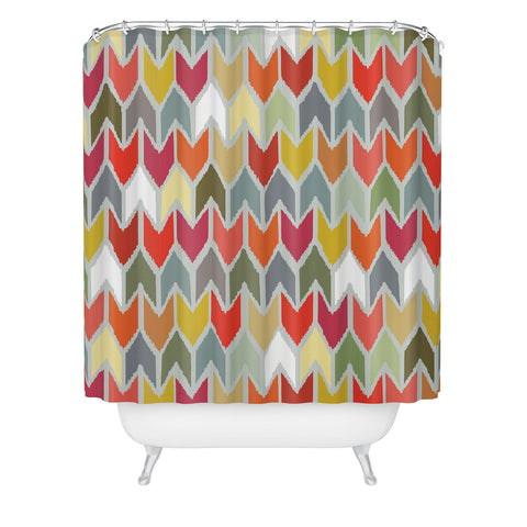 Sharon Turner Beach House Ikat Chevron Shower Curtain