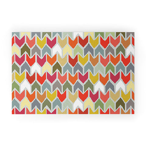 Sharon Turner Beach House Ikat Chevron Welcome Mat