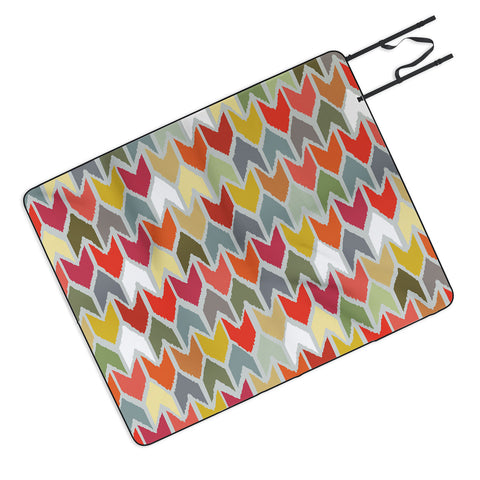 Sharon Turner Beach House Ikat Chevron Picnic Blanket