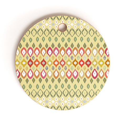 Sharon Turner Beach House Ikat Pattern Cutting Board Round