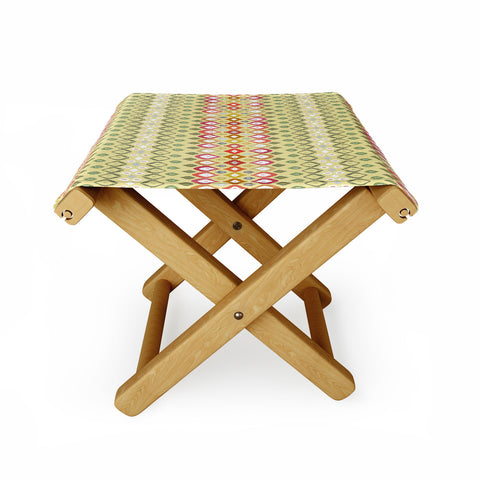 Sharon Turner Beach House Ikat Pattern Folding Stool