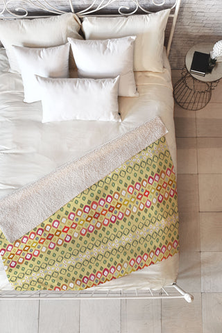 Sharon Turner Beach House Ikat Pattern Fleece Throw Blanket